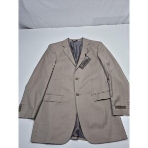 Prontomoda Suit Jacket Mens 36 Beige Super 140s Merino Wool Oxford 2B NWT Formal
